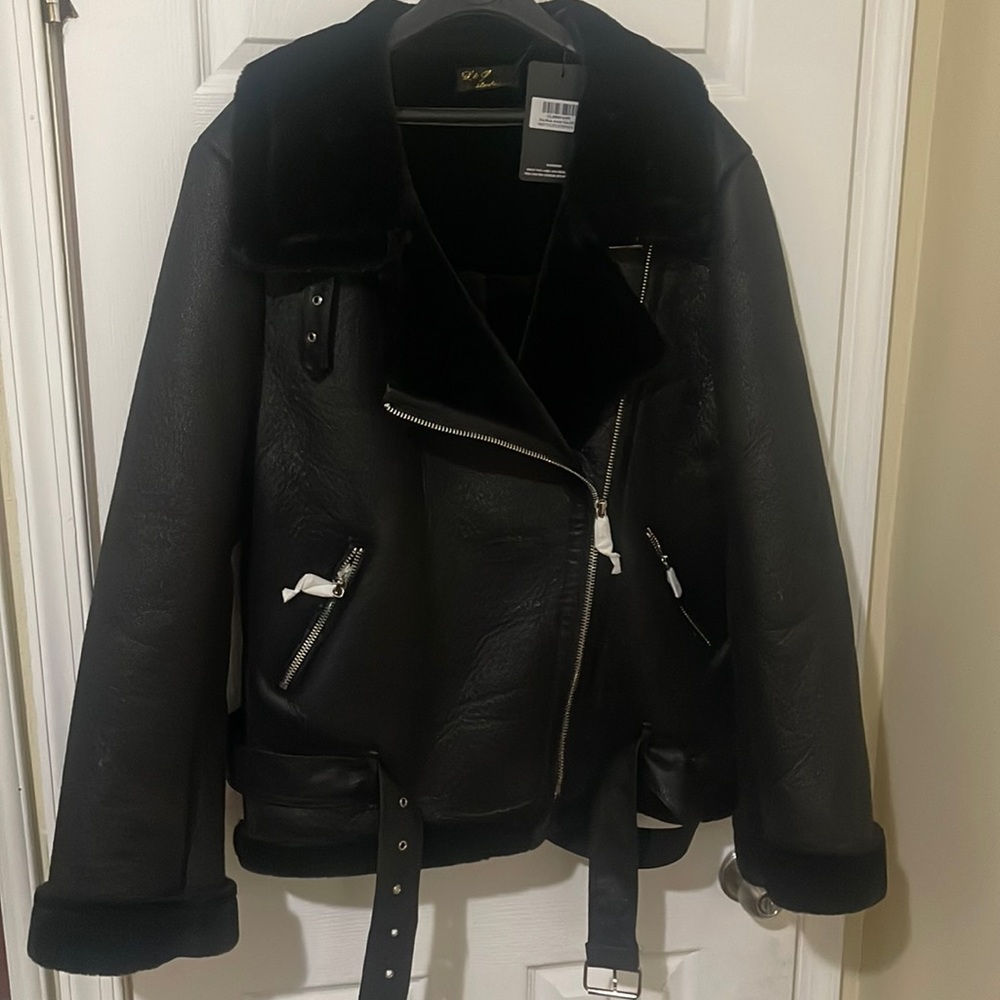 PLT Faux Suede Aviator Jacket plus size 3X